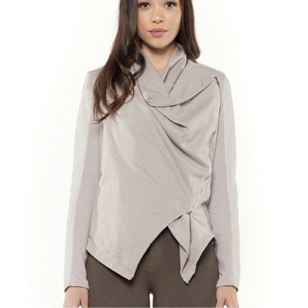 Anthro-Blanknyc Grey Drap Front Jacket/ Size XS
